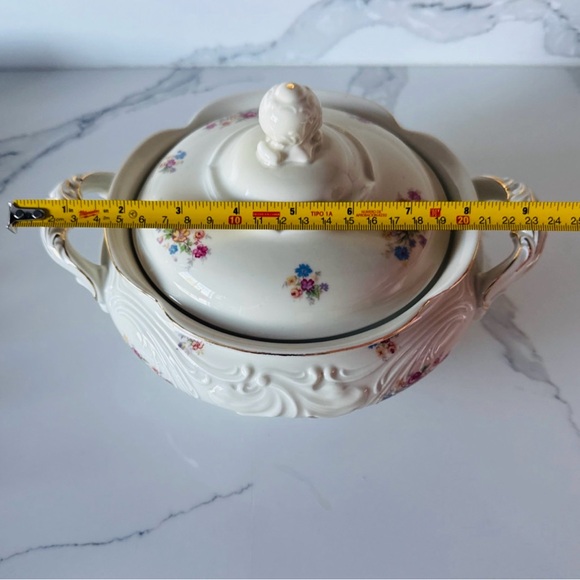 Vintage Wawel® Hand Made Poland Sheraton Rose Floral PorcelainBowl w/Lid KPM
